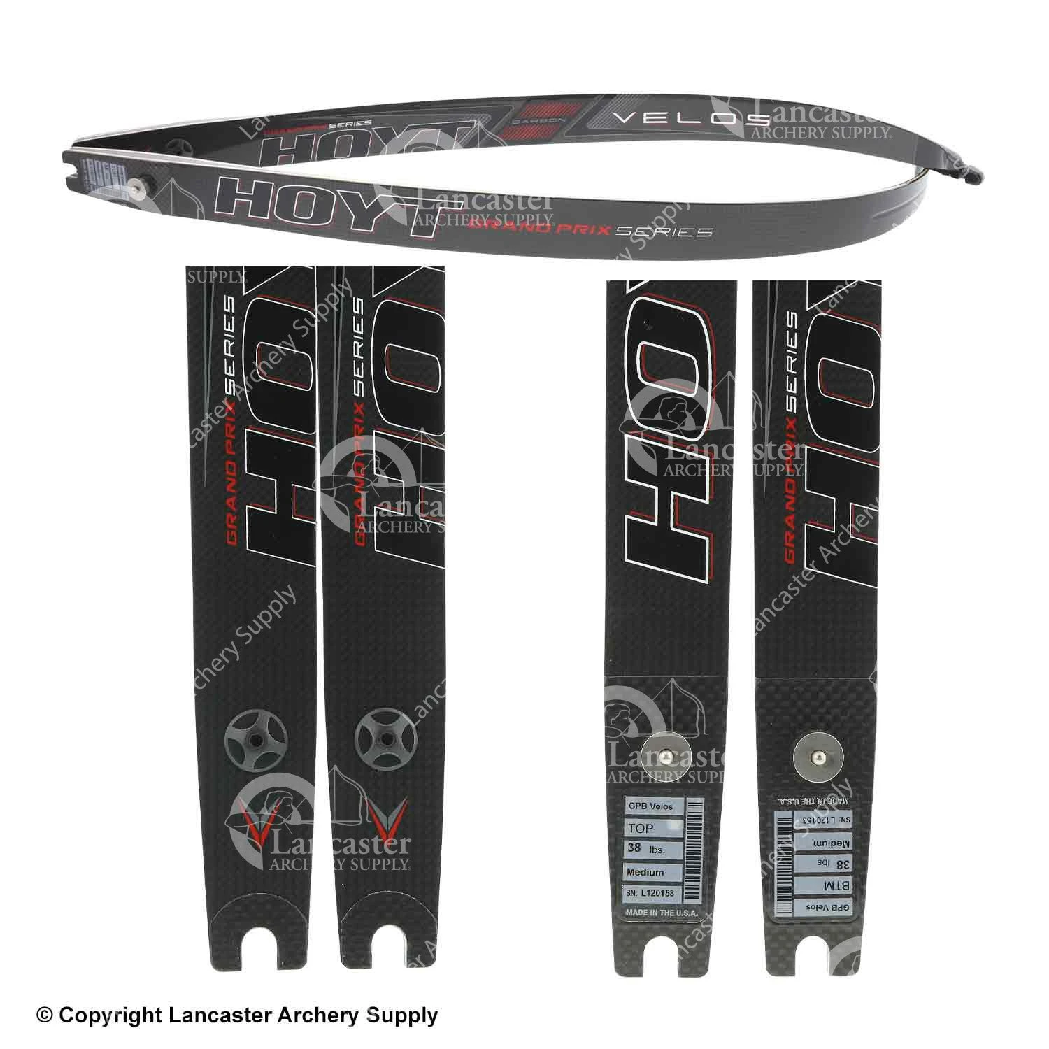 Hoyt Grand Prix Velos Carbon Bamboo Limbs (Open Box X1030153) 4 Hoyt Grand Prix Velos Carbon Bamboo Limbs (Open Box X1030153) - Image 2