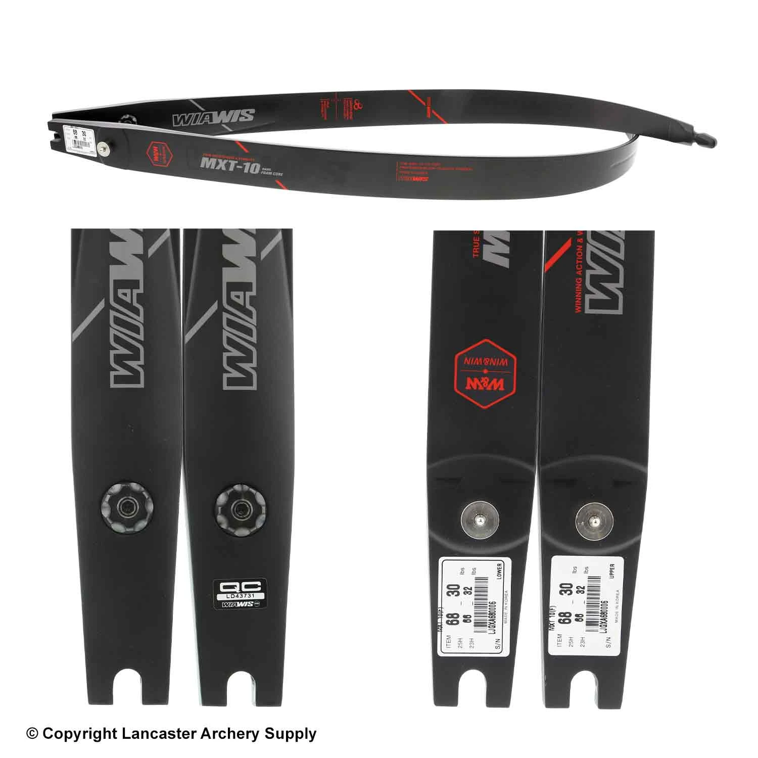 Lancaster Archery Supply Win Win Wiawis MXT-10 Foam/Carbon ILF Target Recurve Limbs (Open Box X1030240) 4 Lancaster Archery Supply Win Win Wiawis MXT-10 Foam/Carbon ILF Target Recurve Limbs (Open Box X1030240) - Image 2