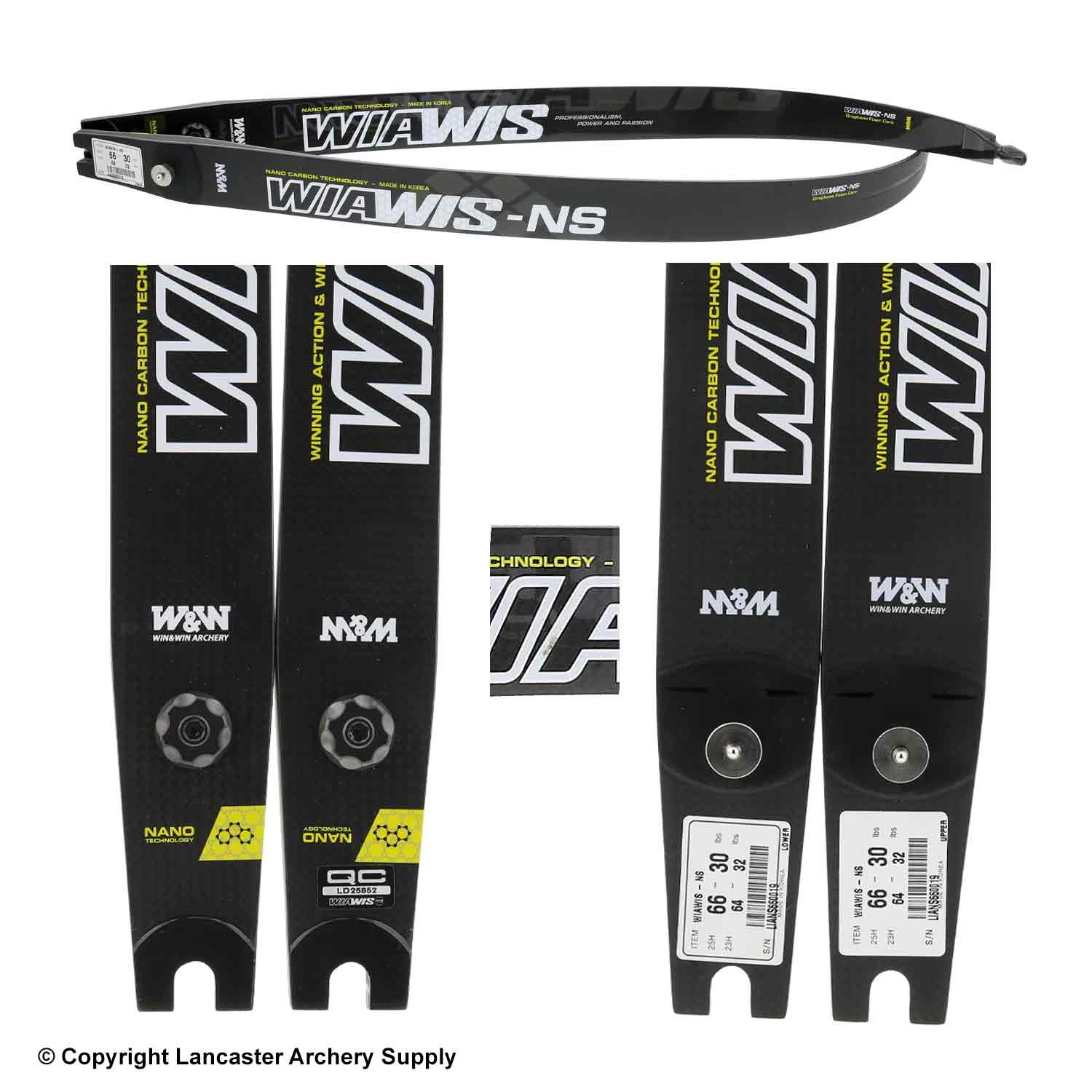 Lancaster Archery Supply Win Win Wiawis NS Foam Core Carbon ILF Recurve Limbs (Open Box X1030296) 4 Lancaster Archery Supply Win Win Wiawis NS Foam Core Carbon ILF Recurve Limbs (Open Box X1030296) - Image 2