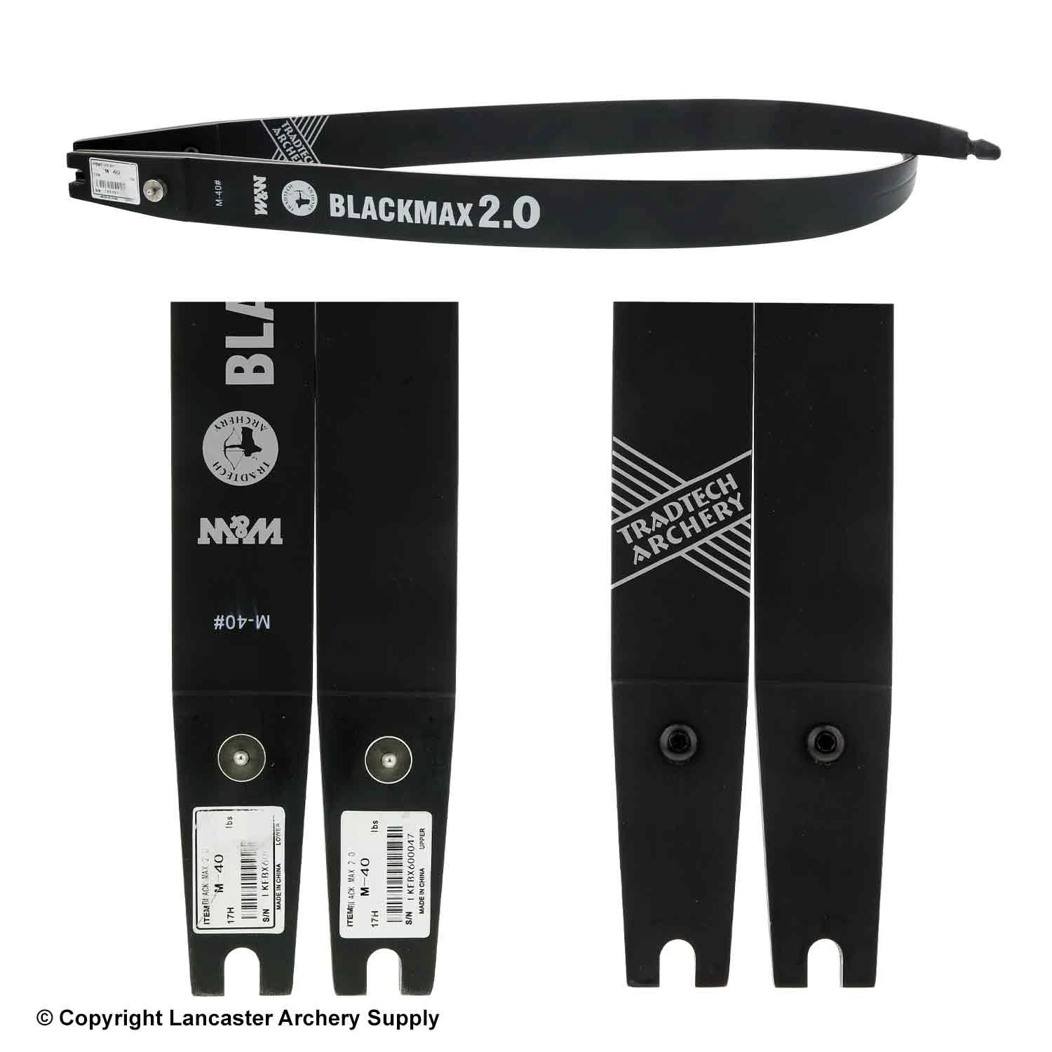 TradTech Archery TradTech Black Max 2.0 Glass/Wood Recurve Limbs (Open Box X1030478) 4 TradTech Archery TradTech Black Max 2.0 Glass/Wood Recurve Limbs (Open Box X1030478) - Image 2