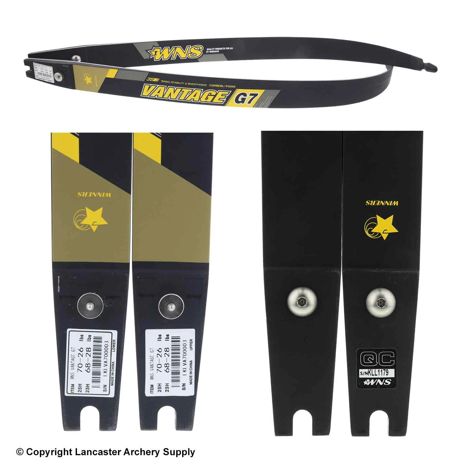 WNS Archery WNS Vantage G7 Recurve Limbs (Open Box X1031733) 4 WNS Archery WNS Vantage G7 Recurve Limbs (Open Box X1031733) - Image 2