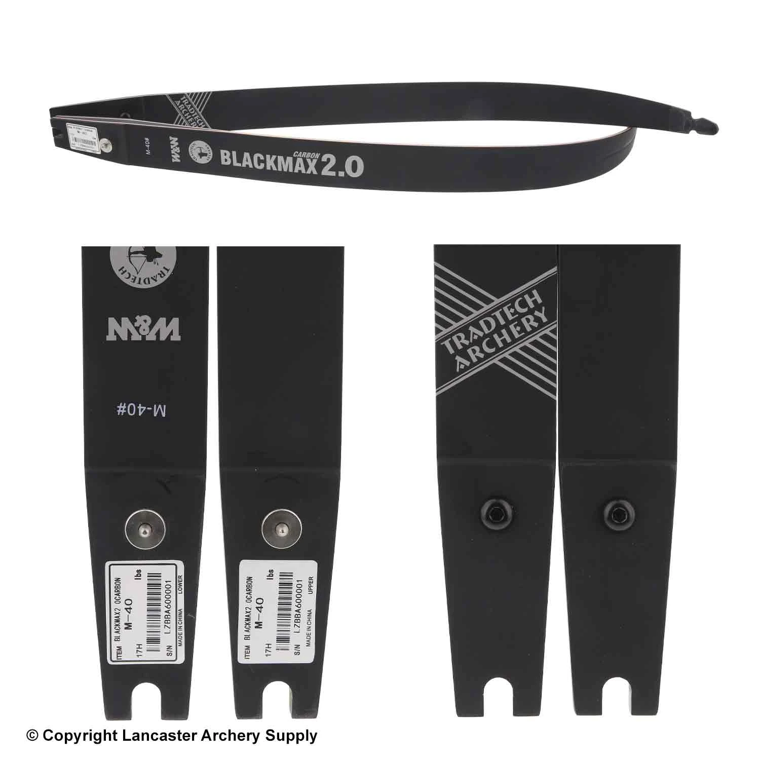 TradTech Archery TradTech Black Max 2.0 Carbon/Wood Recurve Limbs (Open Box X1032421) 4 TradTech Archery TradTech Black Max 2.0 Carbon/Wood Recurve Limbs (Open Box X1032421) - Image 2