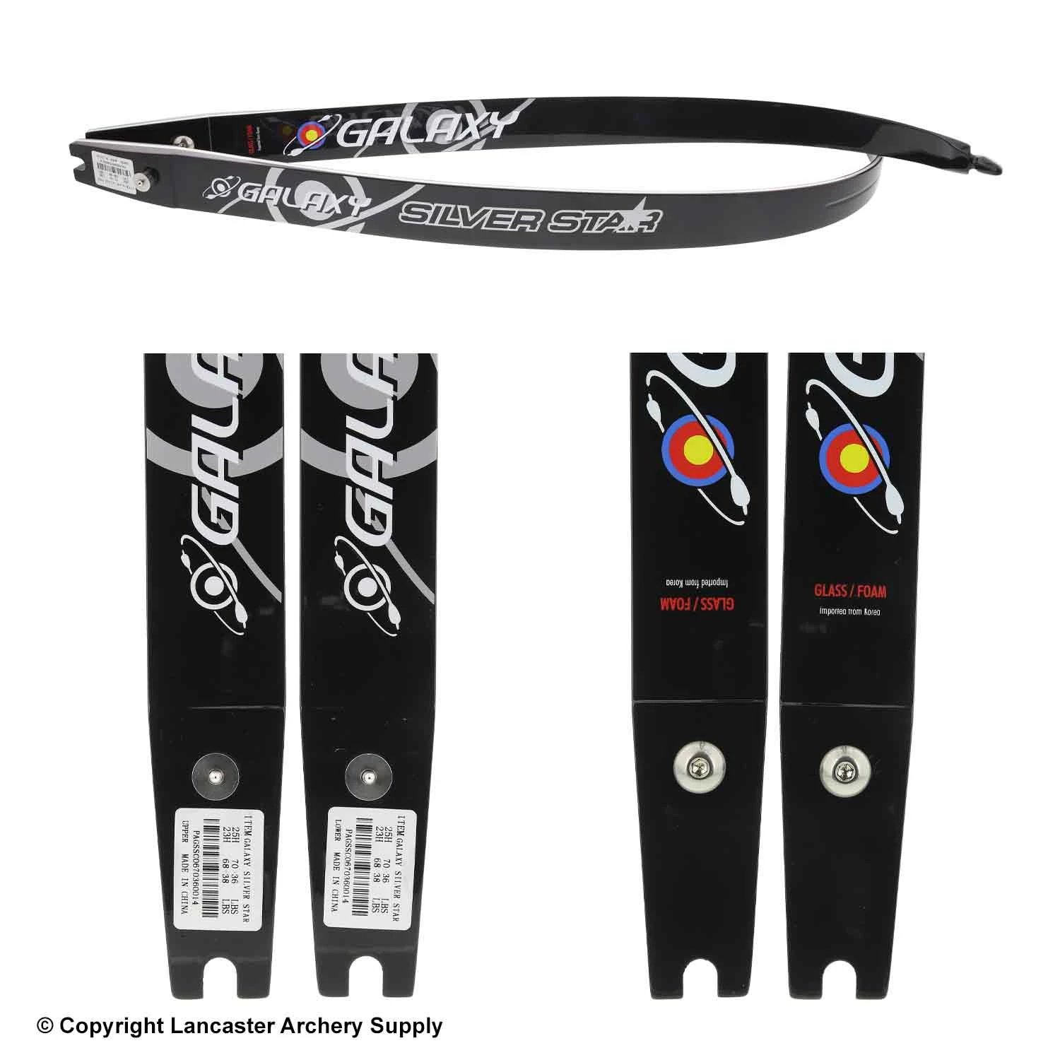 Galaxy Archery Galaxy Silver Star Recurve Limbs (Open Box X1032450) 4 Galaxy Archery Galaxy Silver Star Recurve Limbs (Open Box X1032450) - Image 2