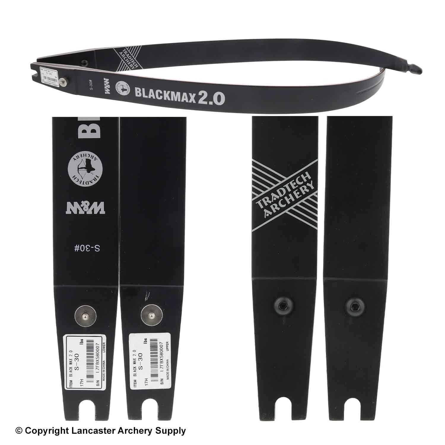 TradTech Archery TradTech Black Max 2.0 Glass/Wood Recurve Limbs (Open Box X1032596) 4 TradTech Archery TradTech Black Max 2.0 Glass/Wood Recurve Limbs (Open Box X1032596) - Image 2